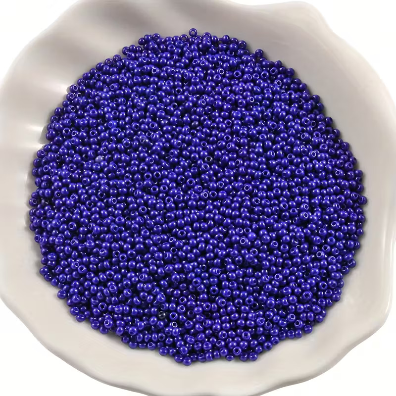 OJOS ABALORIOS AZULES 2mm + 100 ALFILERES