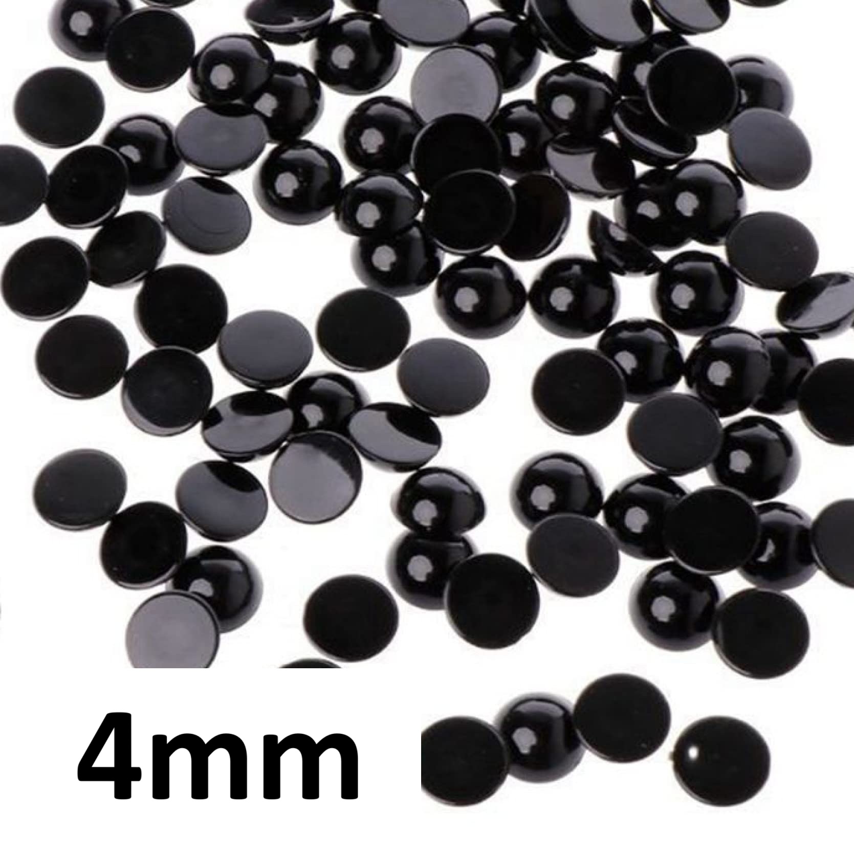 50 OJOS NEGROS REDONDOS 4mm