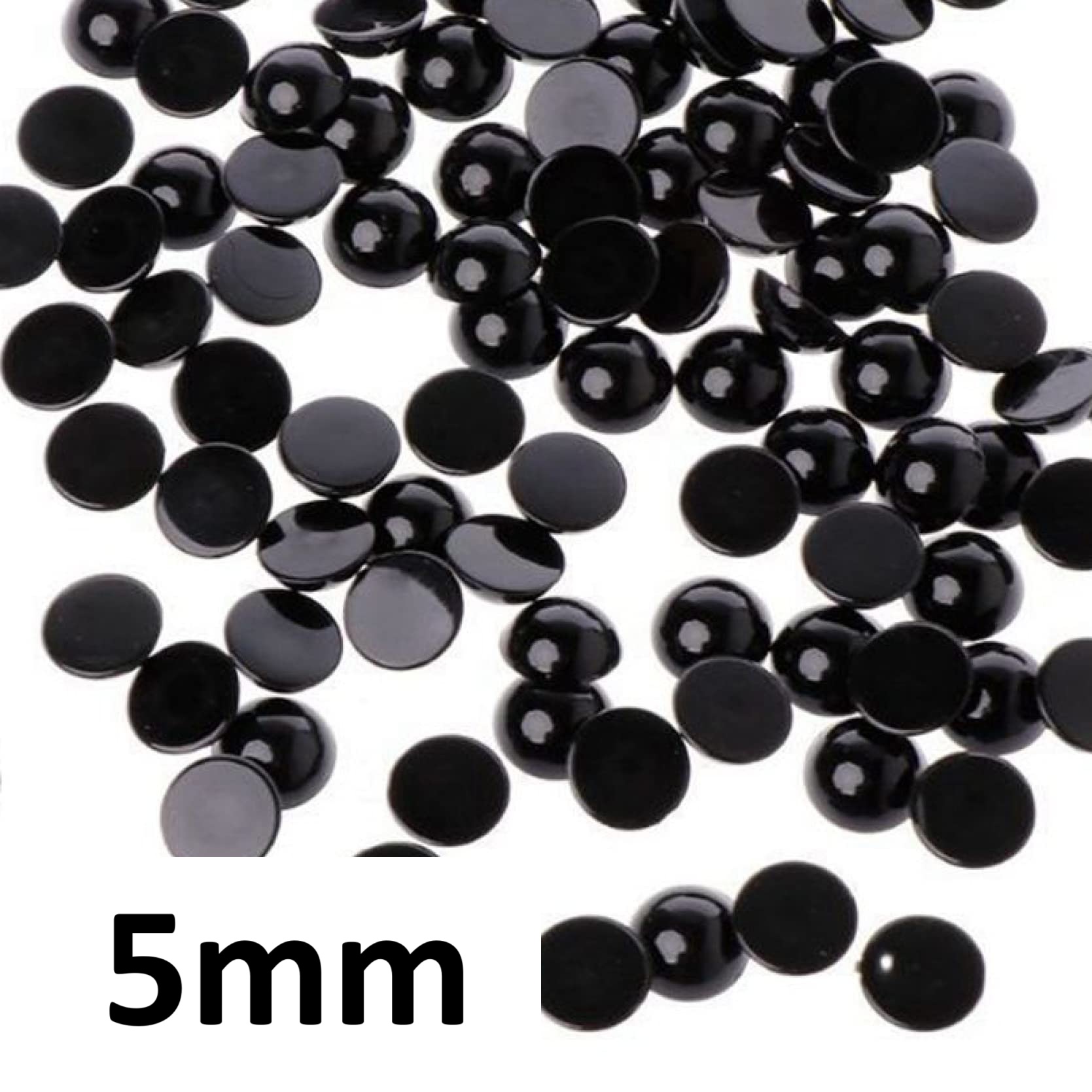 50 OJOS NEGROS REDONDOS 5mm